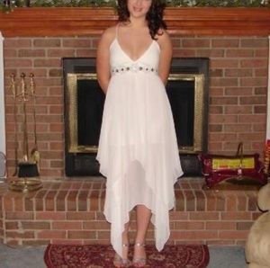 Goddess-style Homecoming Dress with Metal Details